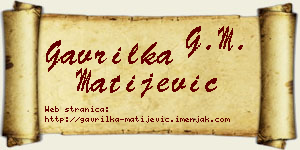 Gavrilka Matijević vizit kartica